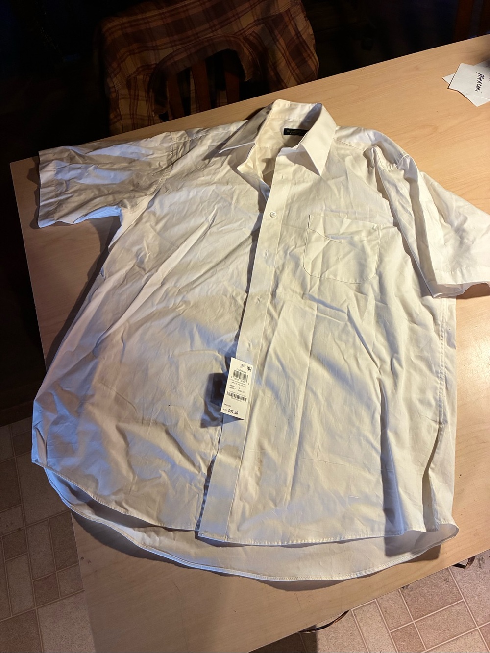 Club room white short sleeve shirt size 16 large brand new with tags